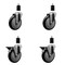 Service Caster 5'' Black Poly Wheel Swivel 1-1/2'' Expanding Stem Caster Set 2 Brakes, 4PK SCC-EX20S514-PPUB-BLK-2-PLB-2-112 - alternate 1